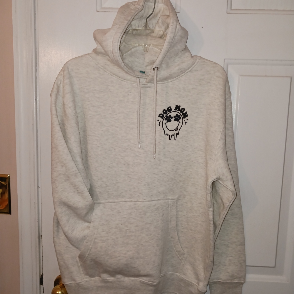 Dog Mom Cream Hooded Sweatshirt - Unbranded